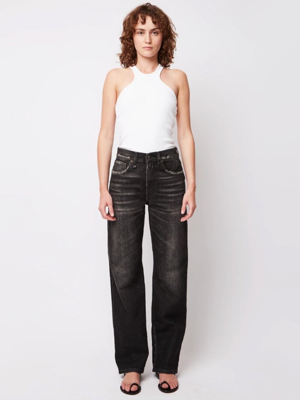 R13 "Alice" Straight Leg Jean in Black, size 29